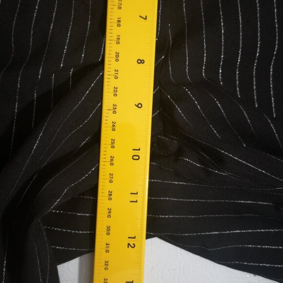 NWT Cleo Petite Ladies Size 10P Black w/ Silver Stripes Wide Leg Pants - Picture 12 of 13